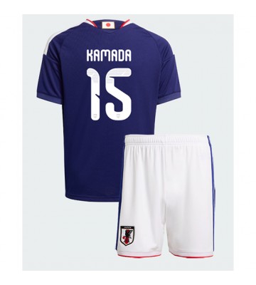 Japan Daichi Kamada #15 Hemmaställ Barn VM 2026 Kortärmad (+ Korta byxor)
